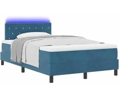LED Čiužinio Lova su LED Tamsiai mėlyna 120 x 200 cm Aksomas