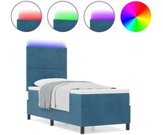 LED Čiužinio Lova Tamsiai mėlyna 80 x 200 cm Aksomas