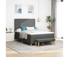 Kiemas lova su pagalve Tamsiai pilka 200 x 140 cm audinys