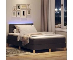 LED Čiužinio Lova Tamsiai rudas 120 x 190 cm audinys