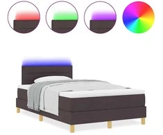 LED Čiužinio Lova Tamsiai rudas 120 x 190 cm audinys