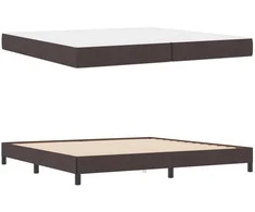 Kiemas lova su čiužiniu Tamsiai rudas 200 x 200 cm audinys