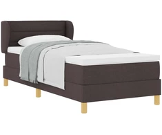 Kiemas lova su čiužiniu Tamsiai rudas 90 x 200 cm audinys