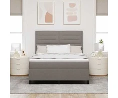 Kiemas lova su LED juostelėmis Tortora 140 x 190 cm audinys