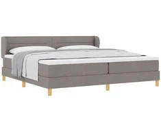 Kiemas lova su čiužiniu Taupe 200 x 200 cm audinys