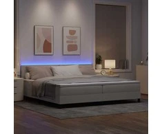 Kiemas lova su LED juostelėmis Tortora 200 x 200 cm audinys