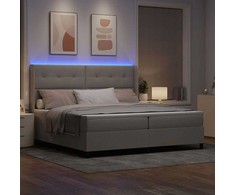 LED Čiužinio Lova su galvūgalio Tortora 200 x 200 cm audinys