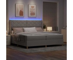 Kiemas lova su LED juostelėmis Tortora 200 x 200 cm audinys