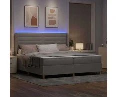 Kiemas lova su LED juostelėmis Tortora 200 x 200 cm audinys