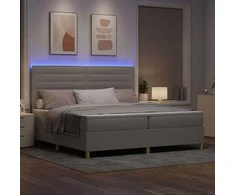 LED Čiužinio Lova su galvūgalio Tortora 200 x 200 cm audinys