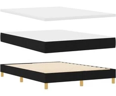 Kiemas lova su galvūgalio Juoda 200 x 140 cm audinys