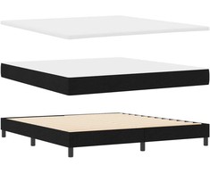 Kiemas lova su galvūgalio Juodas 200 x 180 cm audinys