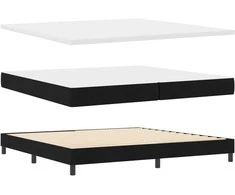Kiemas lova su galvūgalio Juodas 200 x 200 cm audinys