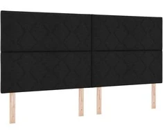 Kiemas lova su čiužiniu Juoda 200 x 200 cm audinys
