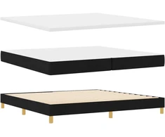 Kiemas lova su galvūgalio Juoda 200 x 200 cm audinys