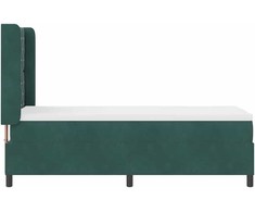 Kiemas lova su čiužiniu Tamsiai žalia 80 x 200 cm Aksomas