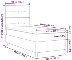 Kiemas lova su galvūgalio Tortora 100 x 200 cm audinys