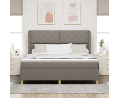 Kiemas lova su galvūgalio Taupe 200 x 180 cm audinys