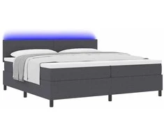 LED Čiužinio Lova Tamsiai pilka ir balta 200 x 200 cm