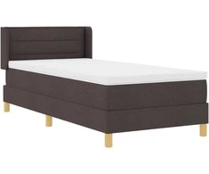 Kiemas lova su čiužiniu Tamsiai rudas 200 x 90 cm audinys