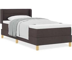 Kiemas lova su čiužiniu Tamsiai rudas 200 x 90 cm audinys