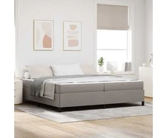 Kiemas lova su čiužiniu Taupe 200 x 200 cm audinys
