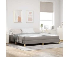 Kiemas lova su čiužiniu Taupe 200 x 200 cm audinys