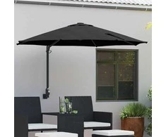 Sodo skėtis Juoda 248 x 248 x 148 cm Poliesteris ir plienas