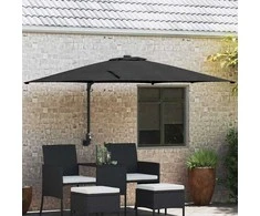 Sodo skėtis Juoda 248,5 x 247,5 x 160 cm Poliesteris ir plienas