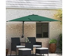 Sodo skėtis Žalia 248,5 x 247,5 x 160 cm Poliesteris ir plienas