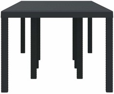 Sodo stalas Antracitas 250 x 100 x 73 cm poliratanas
