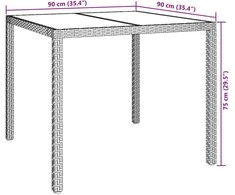 Sodo stalas Ruda 90 x 90 x 75 cm poliratanas