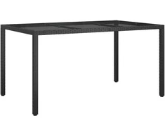 Sodo stalas Juoda 150 x 90 x 75 cm poliratanas