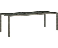 Sodo stalas Pilka 250 x 100 x 75 cm poliratanas