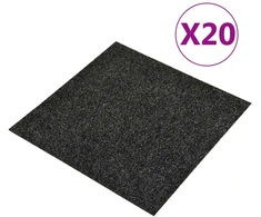 Kilimas 20 pcs Juodas 50 x 50 cm Bitumas