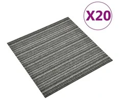Kilimas 20 pcs Juostuota antracito spalvos 50 x 50 cm
