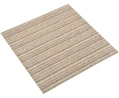 Kilimas 20 pcs Juostuota smėlio spalvos 50 x 50 cm