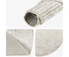 Kilimas Kreminė Ø 120 cm 100% poliesteris 3 mm Plaunamas