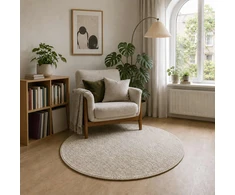 Kilimas Kreminė Ø 120 cm 100% poliesteris 3 mm Plaunamas