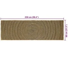 Zoninės kiliminės dangos Juoda 80 x 250 cm Džiutas