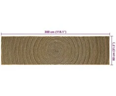 Zoninės kiliminės dangos Juoda 80 x 300 cm Džiutas