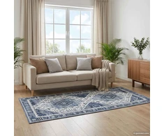 Kilimas ORIZ Tamsiai mėlyna 80 x 200 cm 100% poliesteris