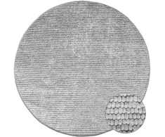 Kilimas Pilka Ø 120 cm 100% poliesteris 3 mm Plaunamas