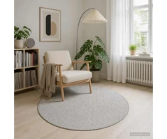 Kilimas Pilka Ø 120 cm 100% poliesteris 3 mm Plaunamas