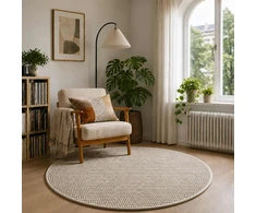 Kilimas Smėlio Ø 120 cm 100% poliesteris 3 mm Plaunamas