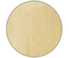 Kilimas, šviesus natūralus, 100cm, bambukas, apskritas