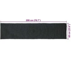 Zoninės kiliminės dangos Tamsiai pilka 60 x 200 cm Džiutas