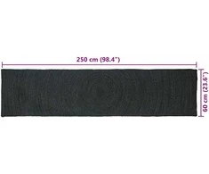 Zoninės kiliminės dangos Tamsiai pilka 60 x 250 cm Džiutas