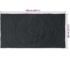 Zoninės kiliminės dangos Tamsiai pilka 80 x 150 cm Džiutas