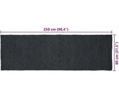 Zoninės kiliminės dangos Tamsiai pilka 80 x 250 cm Džiutas